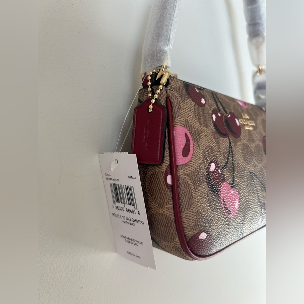 Coach Cherry Brown monogram Nolita 19 Shoulder Bag - Picture 3 of 7